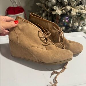 Tan Wedge Ankle Boots